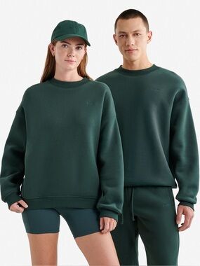 Roots Canada Cloud One Fit Crew Unisex Forest Green Sweatshirt Mens S Womens M
